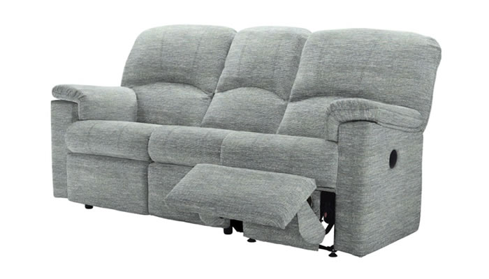 G Plan Chloe 3 Seater Manual Single Recliner Right Hand Facing in Porto Ice Fabric